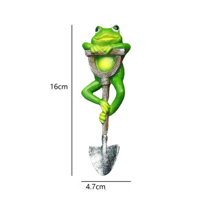 Frosch an Schaufel Ornament – Lustige & süße Gartendeko