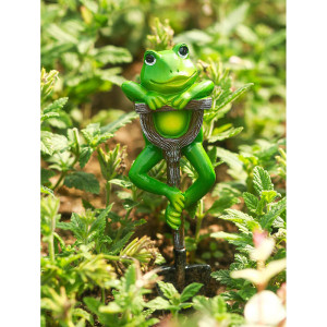 Frosch an Schaufel Ornament – Lustige & süße Gartendeko