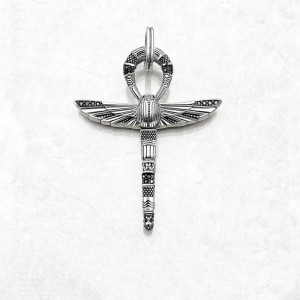 Ankh Skarabäus Anhänger aus 925 Silber | Ägyptischer Talisman