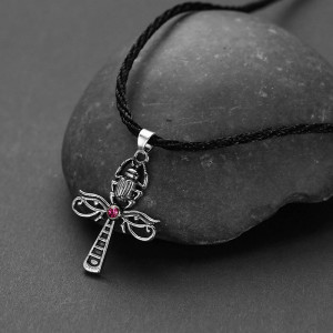 Skarabäus Anhänger mit Ankh & Horusauge – Mystisches Kreuz