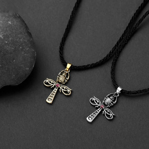 Skarabäus Anhänger mit Ankh & Horusauge – Mystisches Kreuz