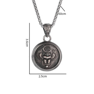 Skarabäus Halskette mit Horusauge – Mystisches Silber-Medaillon
