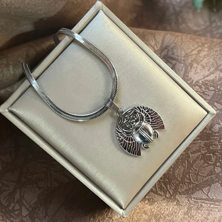 Skarabäus Halskette Sonnenflügel - Silber & Gold | Mystischer Schmuck