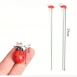 Marienkäfer Gartenstecker - 10er-Set Deko aus Holz & Metall