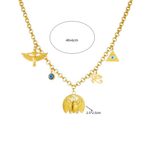 Ägyptische Skarabäus Kette – Goldener Talisman mit Horusauge