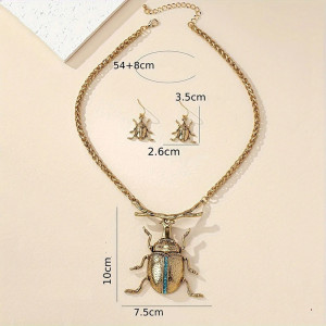 Skarabäus Schmuckset Gold | Halskette & Ohrringe "Königlich"