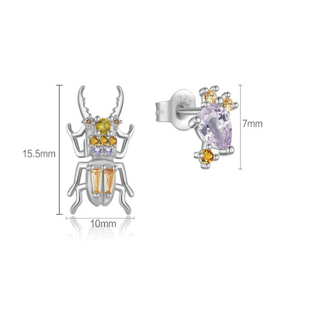 Königliche Skarabäus Ohrringe – Asymmetrisch aus 925 Silber