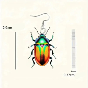 Tropische Regenbogen-Käfer Ohrringe – Exotischer & Glänzender Look