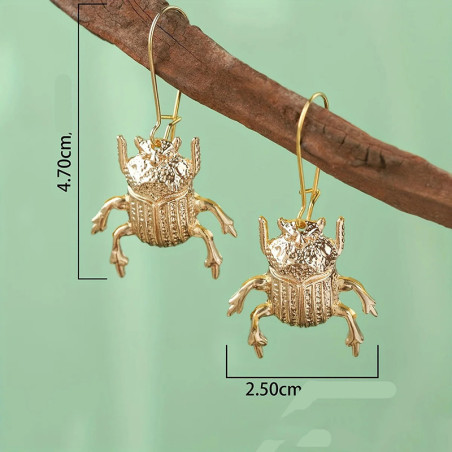 Majestätische Goldene Skarabäus-Ohrringe – Symbolischer Schmuck