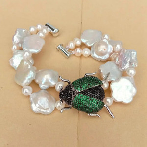 Perlmutt-Skarabäus-Armband – Natürlicher Glanz & Luxus