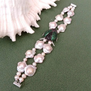 Perlmutt-Skarabäus-Armband – Natürlicher Glanz & Luxus
