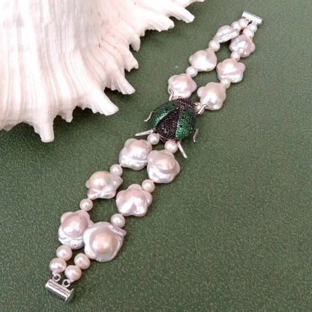 Perlmutt-Skarabäus-Armband – Natürlicher Glanz & Luxus