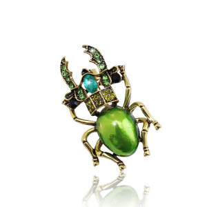 Skarabäus-Brosche Smaragd-Kaiser – Einzigartiger Insektenschmuck