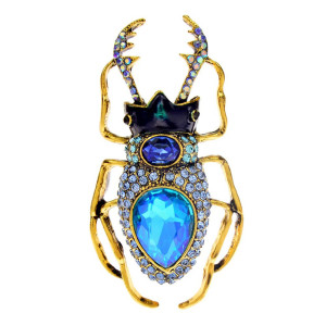 Skarabäus Brosche "Königssaphir" – Eleganter blauer Schmuck