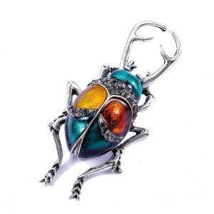 Vintage Skarabäus-Brosche – Bunter Retro-Schmuck in 3 Farben