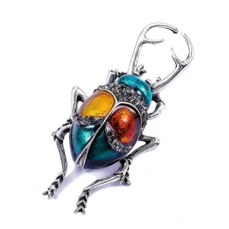 Vintage Skarabäus-Brosche – Bunter Retro-Schmuck in 3 Farben