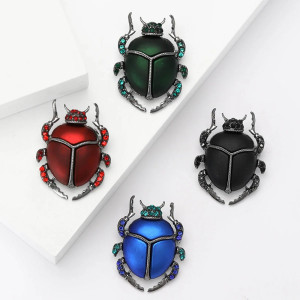 Skarabäus-Brosche Scharlachrot – Eleganter Schmuck in 4 Farben