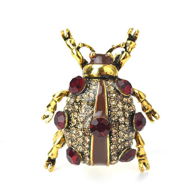 Skarabäus Brosche Granat – Raffinierter & Goldener Schmuck