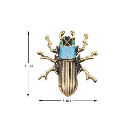 Skarabäus-Brosche Pharao – Ägyptischer Schmuck Gold & Türkis