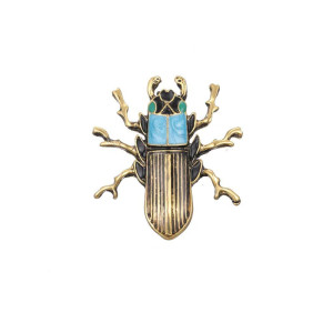Skarabäus-Brosche Pharao – Ägyptischer Schmuck Gold & Türkis