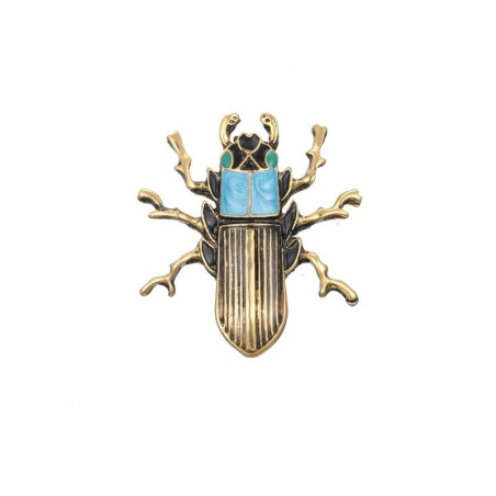 Skarabäus-Brosche Pharao – Ägyptischer Schmuck Gold & Türkis