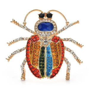 Regenbogen-Skarabäus-Brosche – Bunter funkelnder Schmuck