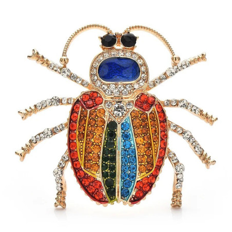 Regenbogen-Skarabäus-Brosche – Bunter funkelnder Schmuck