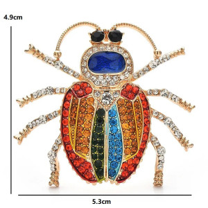 Regenbogen-Skarabäus-Brosche – Bunter funkelnder Schmuck