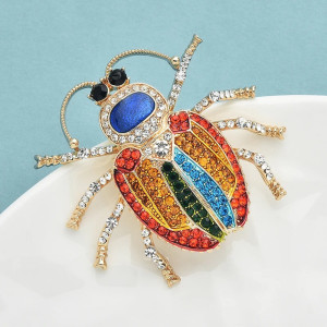 Regenbogen-Skarabäus-Brosche – Bunter funkelnder Schmuck