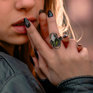 Skarabäus-Ring 'Olivenglanz' – Mystischer Schmuck in 3 Farben