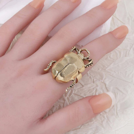 Mystischer Hirschkäfer Ring – Insekten Schmuck in Schwarz & Gold