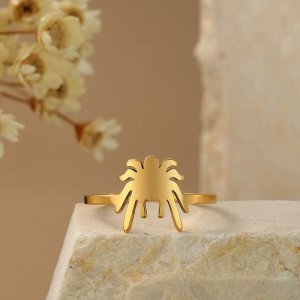 Minimalistischer Skarabäus Ring Silhouette – Schmuck aus Edelstahl