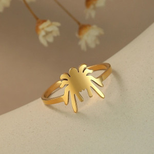 Minimalistischer Skarabäus Ring Silhouette – Schmuck aus Edelstahl