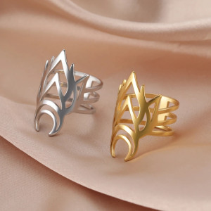 Grafischer Skarabäus Ring – Offenes Design in Gold oder Silber