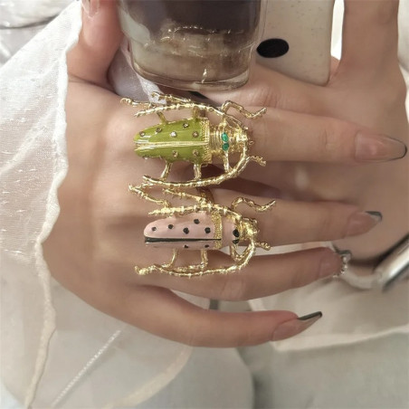 Skarabäus-Ring Pastell Chic vergoldet | 4 elegante Farben