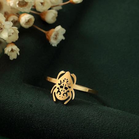 Eleganter Skarabäus Ring Arabesque – Gold oder Silber
