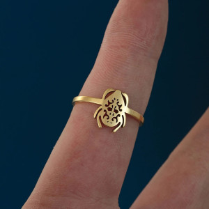 Eleganter Skarabäus Ring Arabesque – Gold oder Silber