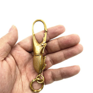Einzigartiger Herkuleskäfer Schlüsselanhänger | Gold & Vintage