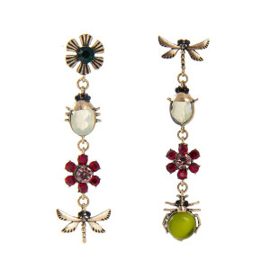 Skarabäus-Ohrringe "Mystischer Garten" – Natur & Strass-Schmuck