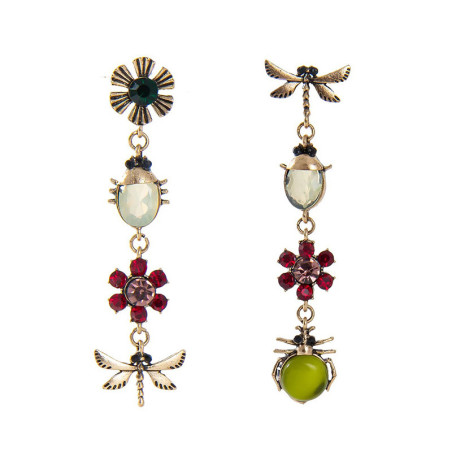 Skarabäus-Ohrringe "Mystischer Garten" – Natur & Strass-Schmuck