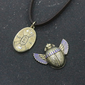 Skarabäus Halskette "Hieroglyphen-Schatz" | Ägyptischer Schmuck