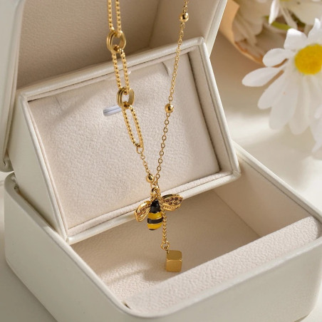 Bienen-Halskette Goldene Eleganz - Symbolischer Goldschmuck