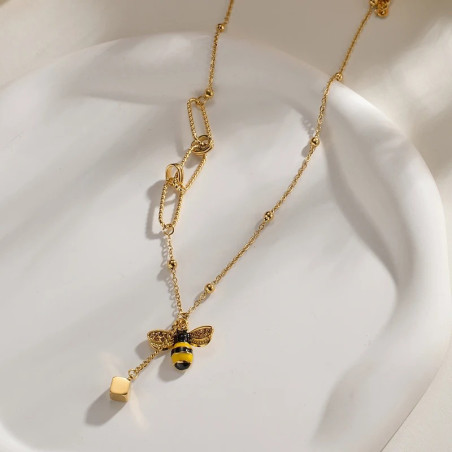 Bienen-Halskette Goldene Eleganz - Symbolischer Goldschmuck