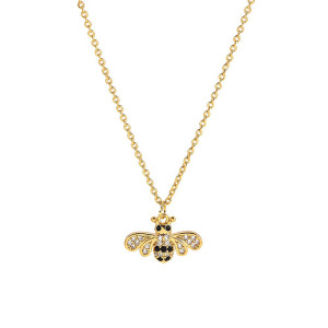 Zarte Bienen-Halskette 'Funkeln' - Goldener Bienenschmuck