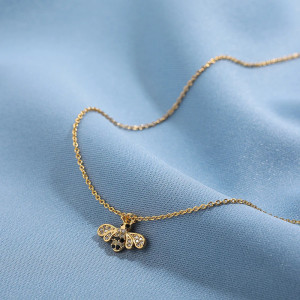 Zarte Bienen-Halskette 'Funkeln' - Goldener Bienenschmuck