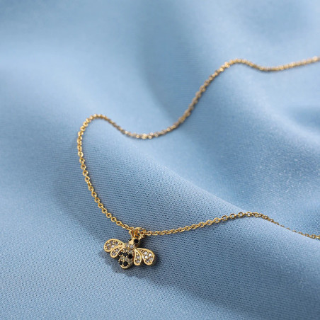 Zarte Bienen-Halskette 'Funkeln' - Goldener Bienenschmuck