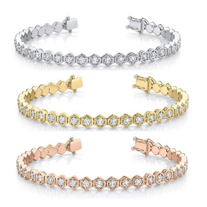 Bienenarmband Funkelnde Waben | Gold, Roségold oder Silber