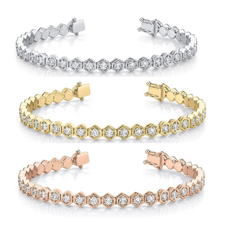 Bienenarmband Funkelnde Waben | Gold, Roségold oder Silber