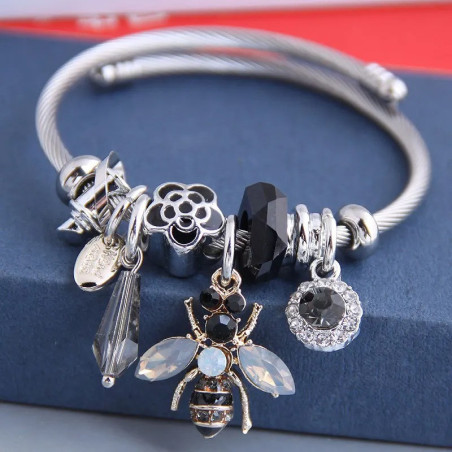 Feenhaftes Kristall-Bienenarmband | Magische Charms - 3 Farben!