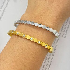Bienen Waben Armband "Lichtschein" - Gold oder Silber